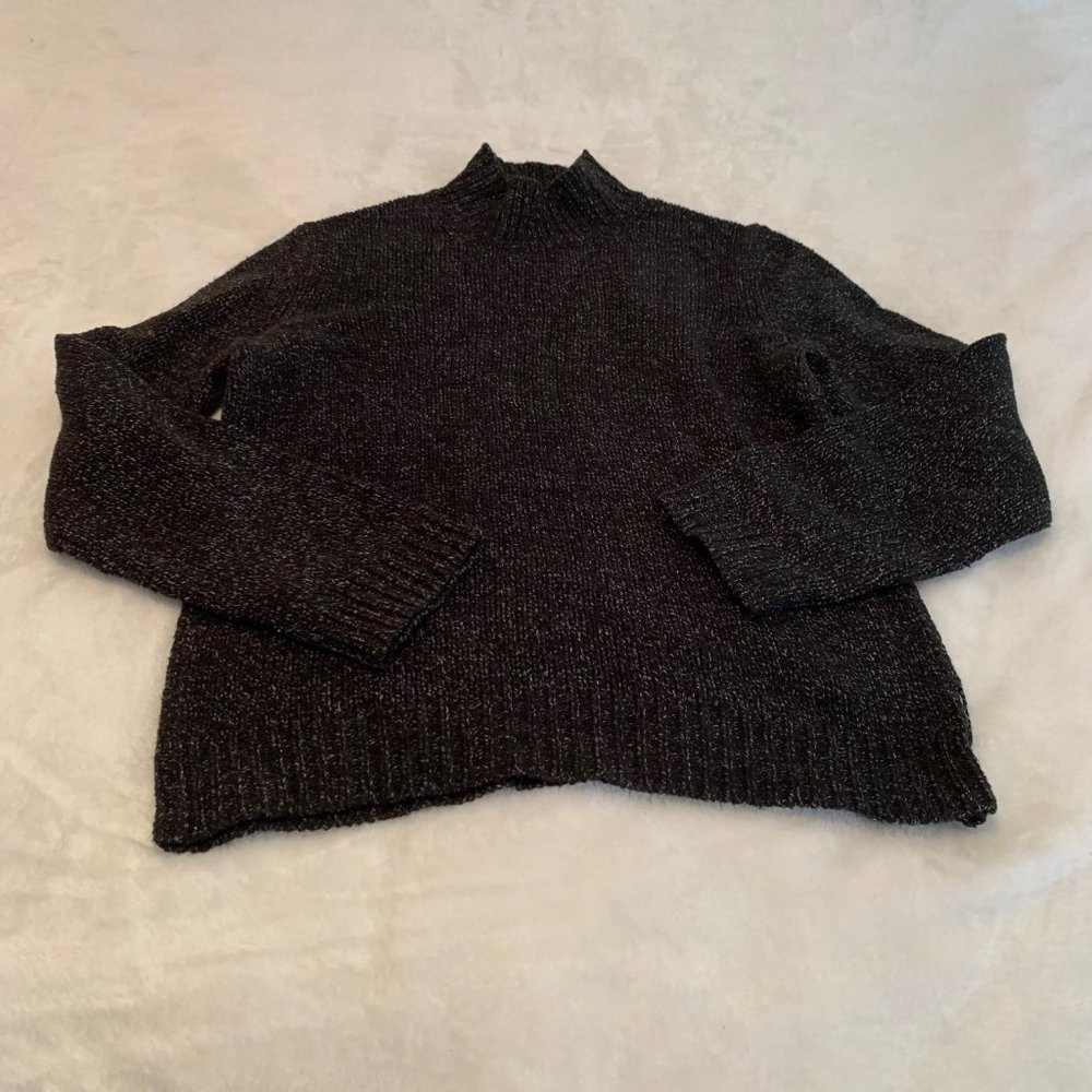 A/X Armani  Exchange Black Marled Wool Blend Pull Over Sweater Size XL
